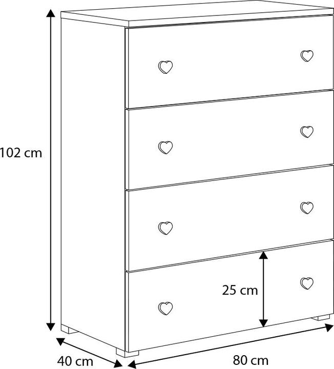 Produktbild ADRK Furniture Kommode ELZA (80 x 40 x 102 cm)
