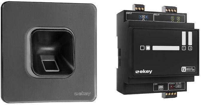 Ekey 203704 Système d'accès par empreintes digitales encastré, rail DIN IP54 (Empreinte digitale)