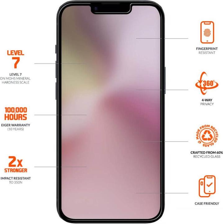 Produktbild Eiger Mountain Glass Black Edge (1 Stk., Apple iPhone 16e)