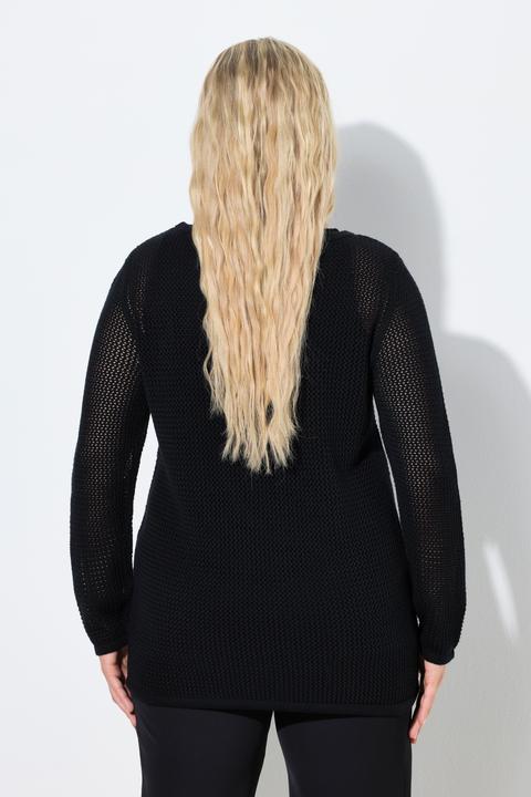 Produktbild Ulla Popken Pullover, Blüten, U-Boot-Ausschnitt, Saumband, Langarm (60)