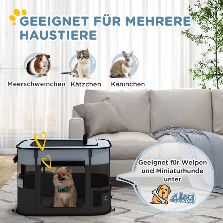 Image du produit PawHut Welpenauslauf Oxford-Stoff, Nylonnetz Grau