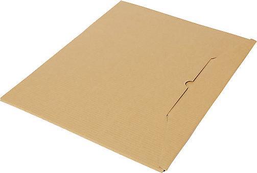 Actual product image kaiserkraft Flat/calendar pack, single fluted, internal LxWxH 560 x 500 x 10 mm, brown, 10+ (1 x)