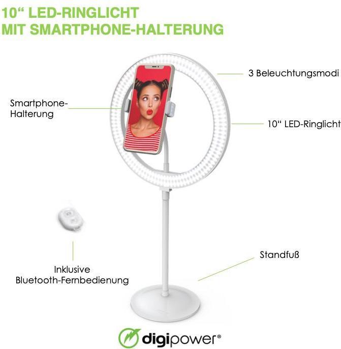 Actual product image DigiPower 10" LED ring light kit (Ring light)