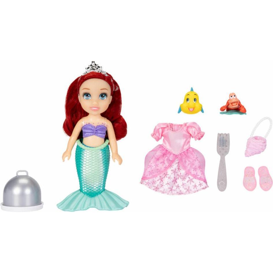 Jakks Pacific Disney Princess 6 Inch Petite Doll with Extra Fashion & Accessories Sea to Land Ariel