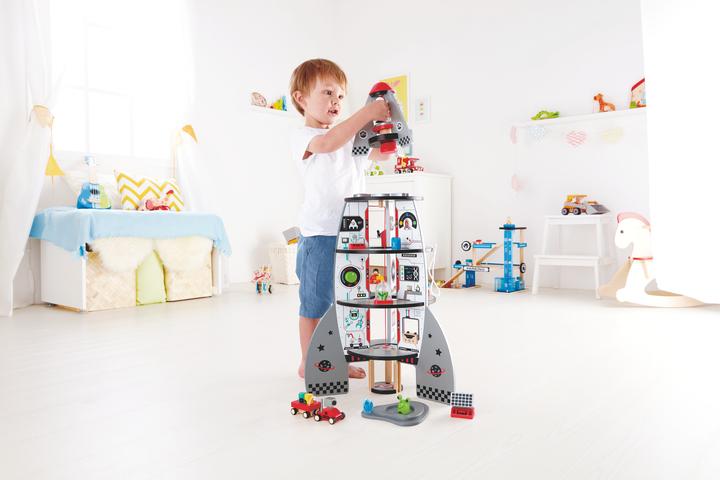 Actual product image Hape four-stage rocket