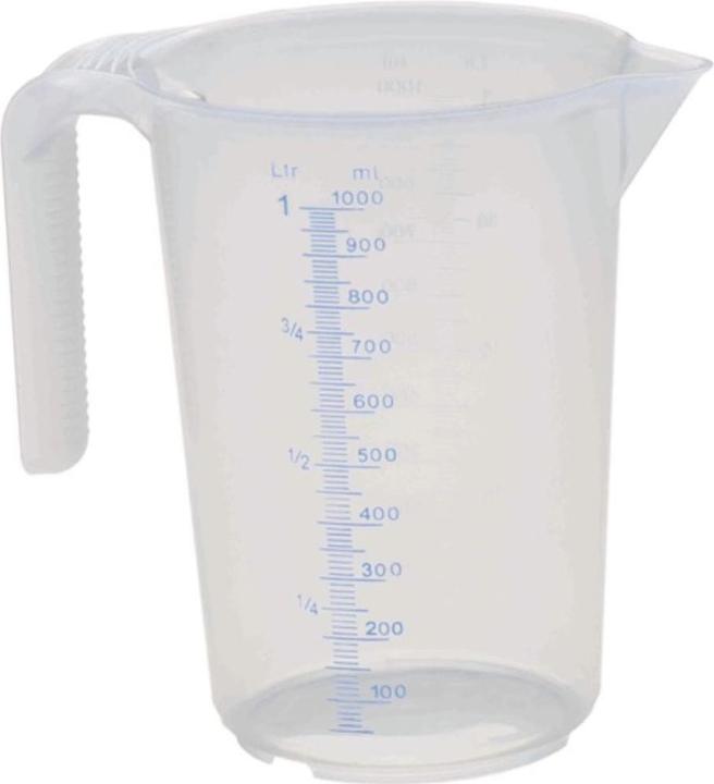 IWH Verseuse, transparente, capacité : 1 l en polyéthylène de haute qualité, résistante à l'huile et (1000 ml)