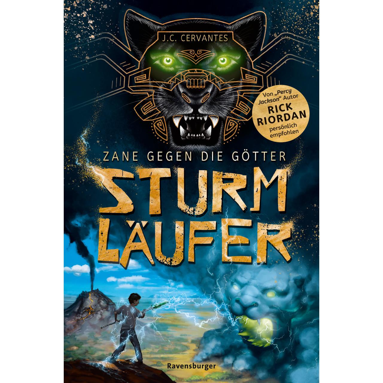 Thumbnail - Zane gegen die Götter, Band 1: Sturmläufer, Kinderbücher von J. C. Cervantes, Rick Riordan, Katharina Orgass