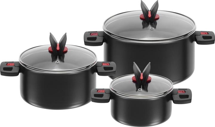 Actual product image Ballarini Click&Cook cooking pot set 3 pieces with lid (24 cm, Pan set + pot set, Stainless steel, Aluminium)