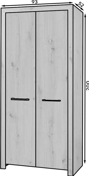 Actual product image ADRK Furniture Janez (93 x 52 x 200 cm)