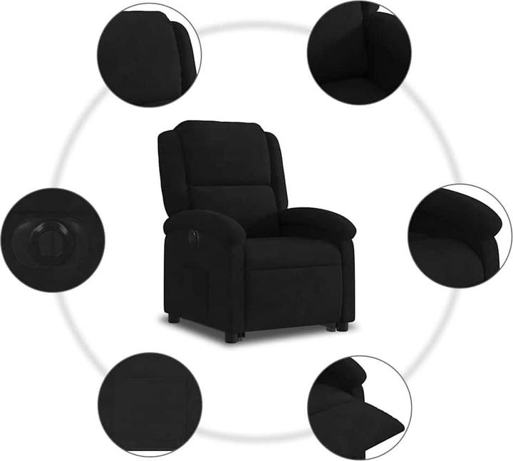 Produktbild vidaXL Relaxsessel mit Aufstehhilfe Elektrisch Fernsehsessel Sessel Schwarz Samt