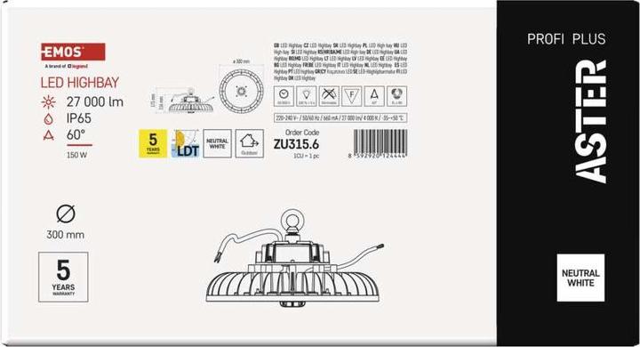 Produktbild Emos LED Hallenstrahler HIGHBAY ASTER 60° 150W