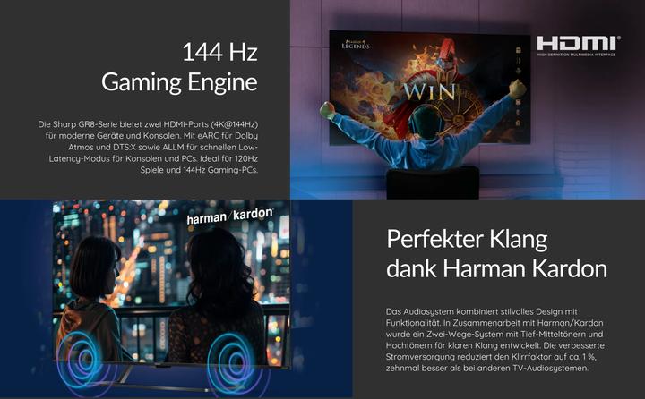 Image du produit Sharp 50GR8265E | 50" | Smart TV | Google TV | 4K Ultra HD (50", GR8, QLED, 4K)