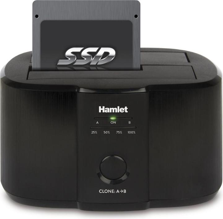 Immagine prodotto Hamlet USB 3.0 Docking Station per hard disk sata da 2,5" o 3,5" usb 3.0 (USB-A, 2 porte)