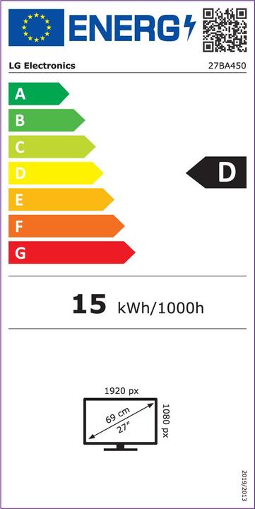 Energy Label LG 27" 27BA450-B (1920 x 1080 pixels, 27")