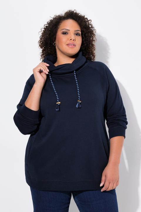 Produktbild Ulla Popken Sweatshirt, weiter Stehkragen, Taschen, Raglan-Langarm (54)