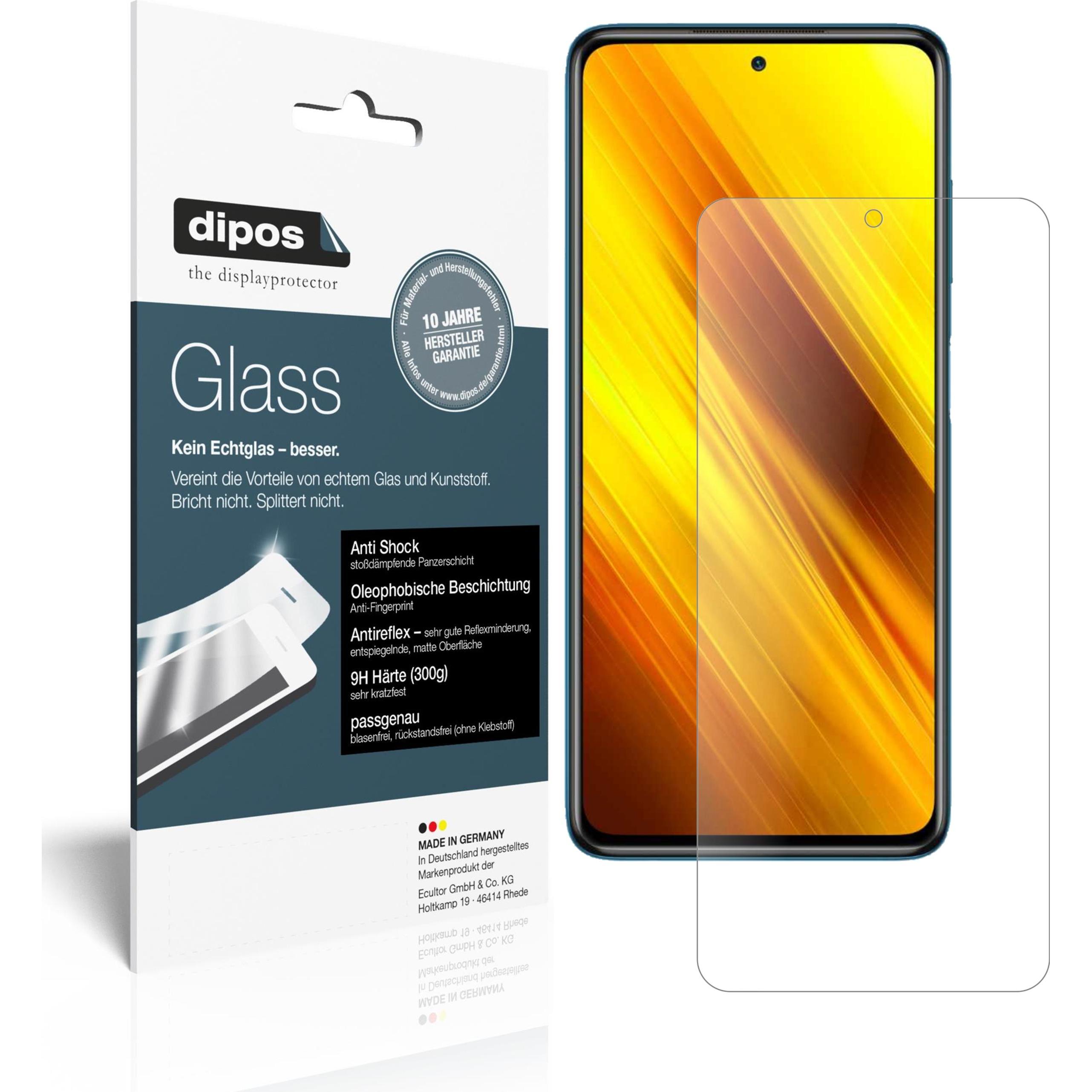 Dipos Displayschutz Anti-Shock (2 Stück, Xiaomi Poco X3), Smartphone Schutzfolie, Transparent