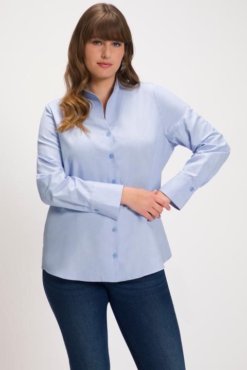 Produktbild Ulla Popken Bluse, Oxford-Gewebe, Kelchkragen, Langarm (50, 52)