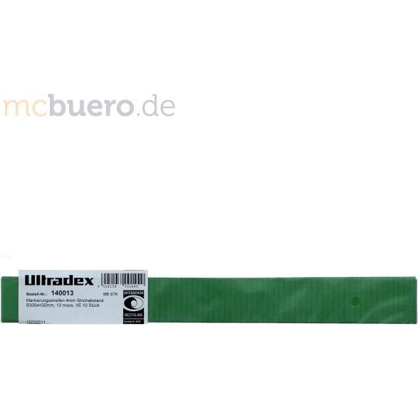 Ultradex, Zubehör Präsentieren, Markierungsstreifen 4mm B300xH32mm VE=10 Stück moos