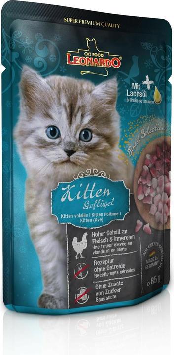 Leonardo Cat Food Kitten Geflügel (Welpe + Kitten, 1 Stk., 85 g)