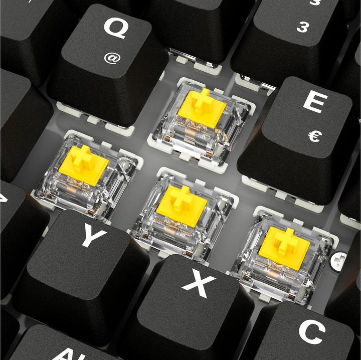 Actual product image Sharkoon SGK50 S2 PBT bk Gateron GPRO Yellow EN (DE, Cable, Wireless)