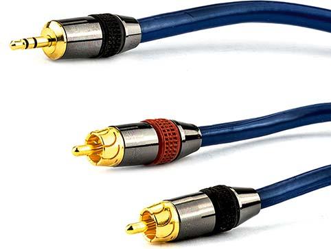 Actual product image E+P B 813. connector 1: 3.5mm, connector 1 gender: male, connector 2: 2 x RCA, connector 2: male (1.50 m, Cinch Cables)