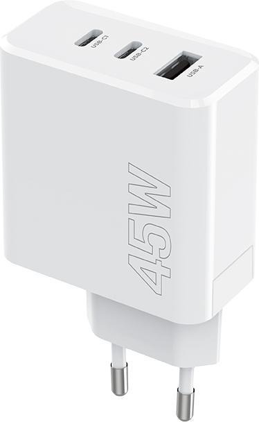 Produktbild Maxlife MXTC-07-45ACC PD QC Ladegerät 2x USB-C 1x USB 45W weiss (45 W, 3 Ports)