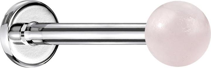 Produktbild Star Piercing Micro Labret silber mit Kugel Rosequarz Stein (ohne Messing, Chirurgenstahl 316L, Mineralisch)