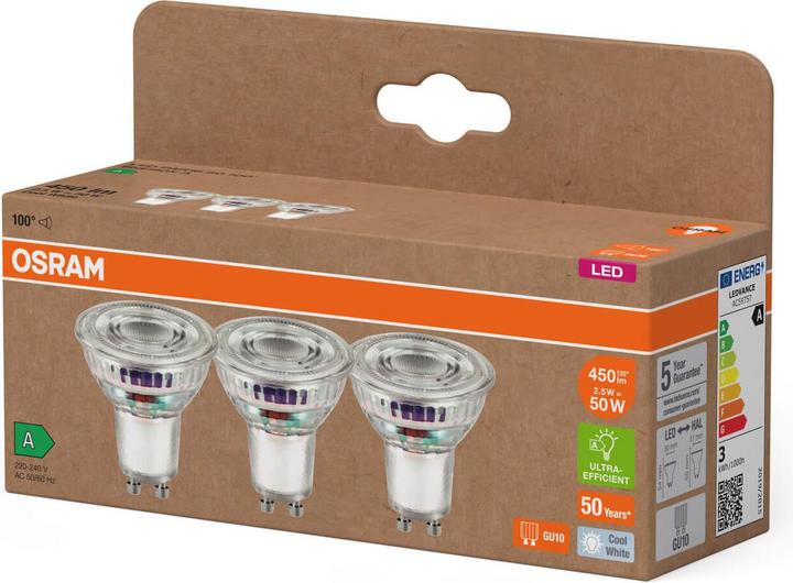 Produktbild Osram LED-Reflektorlampe (GU10, 450 lm, 3x)