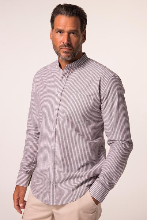 Produktbild JP1880 Hemd, Langarm, Leinenmix, Streifen, Stehkragen, Modern Fit (5XL)