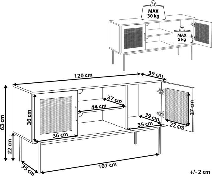 Produktbild Beliani Pasco (120 x 39 x 63 cm)