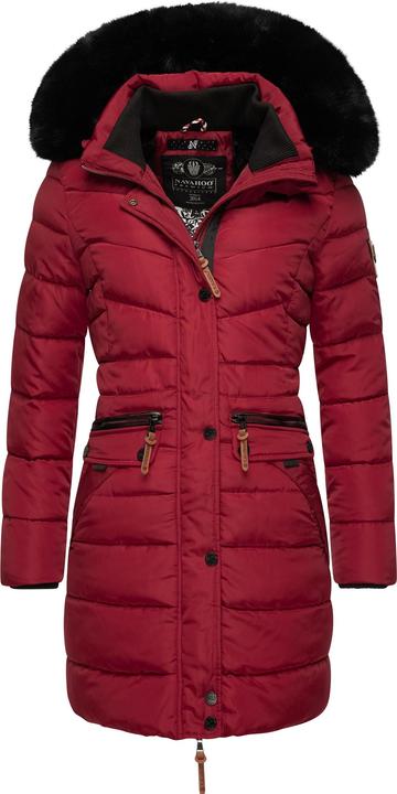 Rouge foncé avec fourrure noire