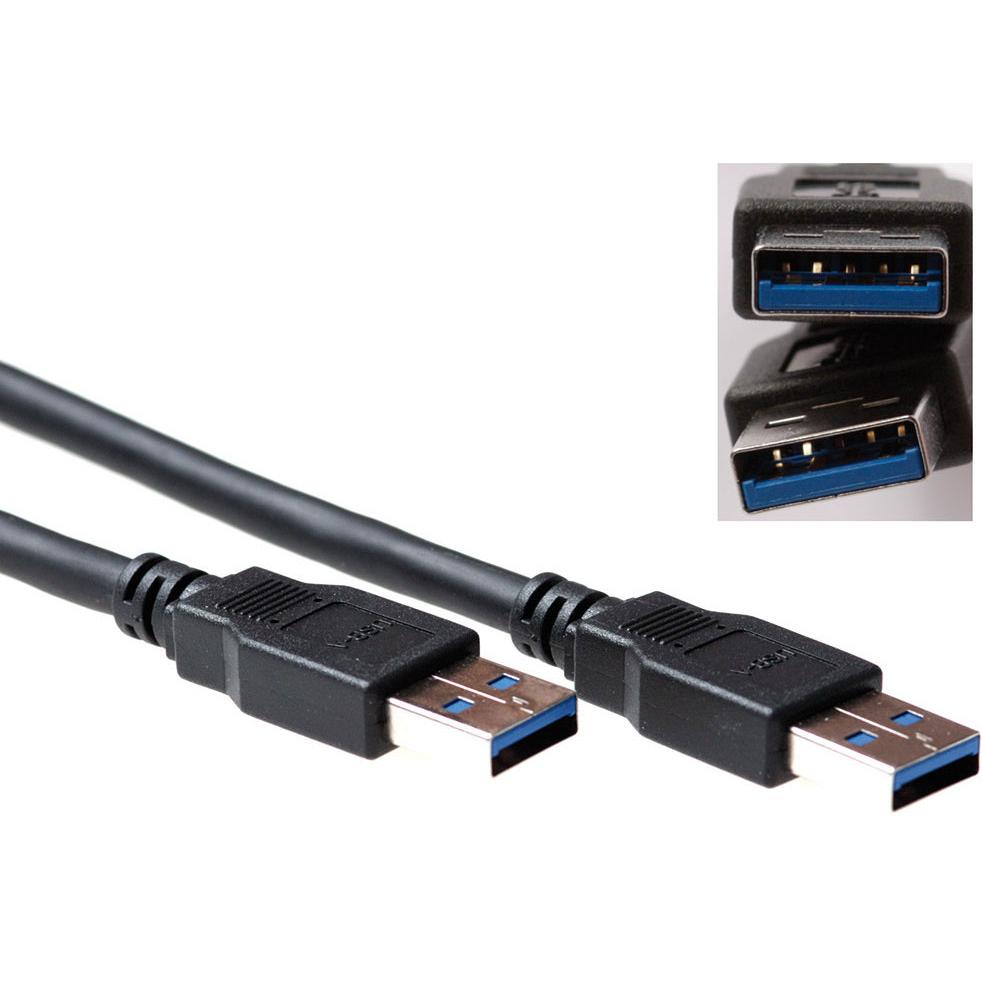 Thumbnail - ACT Advanced Cable Technology SB3010 0.5m USB A USB A Männlich Männlich Schwarz USB Kabel (0.50 m, USB 3.2 Gen 1), USB K...