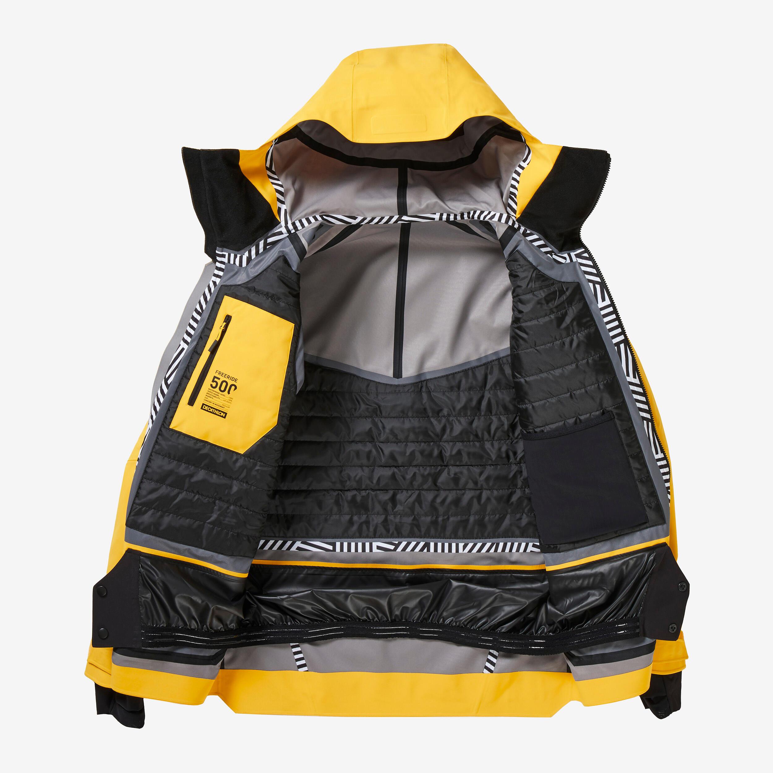 Wedze Men's ski jacket warm and breathable FR500 yellow Galaxus