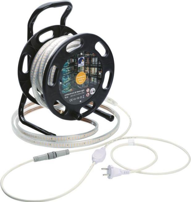 Immagine prodotto Rutec Striscia a.cavo avvolgitore AC Worklight 15m 180W 16650lm 3000K 230V IP65 CRI90 (1500 cm, Esterno)