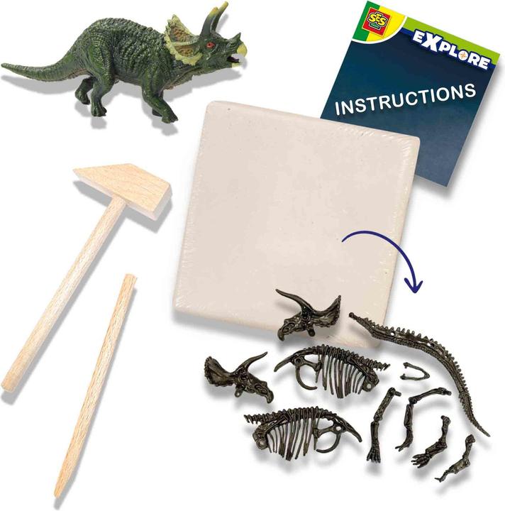 Produktbild Ses Explore Dino and Skeleton Dig 2in1 – Triceratops