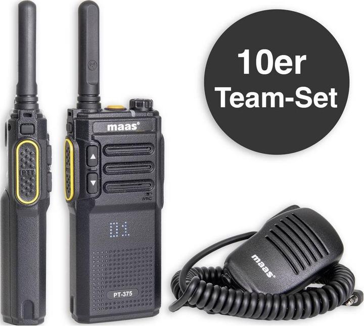 Productafbeelding Maas Elektronik Team-Set PT-375 KEP-360-K 150114 PMR-Handfunkgerät 10er Set