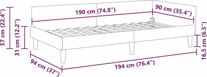 Image du produit vidaXL Modernes Bettgestell (90 x 190 cm)