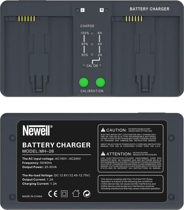 Actual product image Newell Dual-channel charger BC-18B for EN-EL18 - Nikon (Camera battery charger)