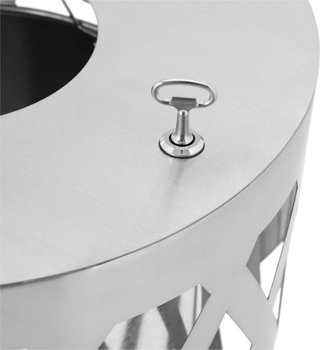 Actual product image Ulsonix Abfalleimer Mülleimer rund Edelstahl / verzinkter Stahl Grau Ø 500 × 800 mm (61 l)