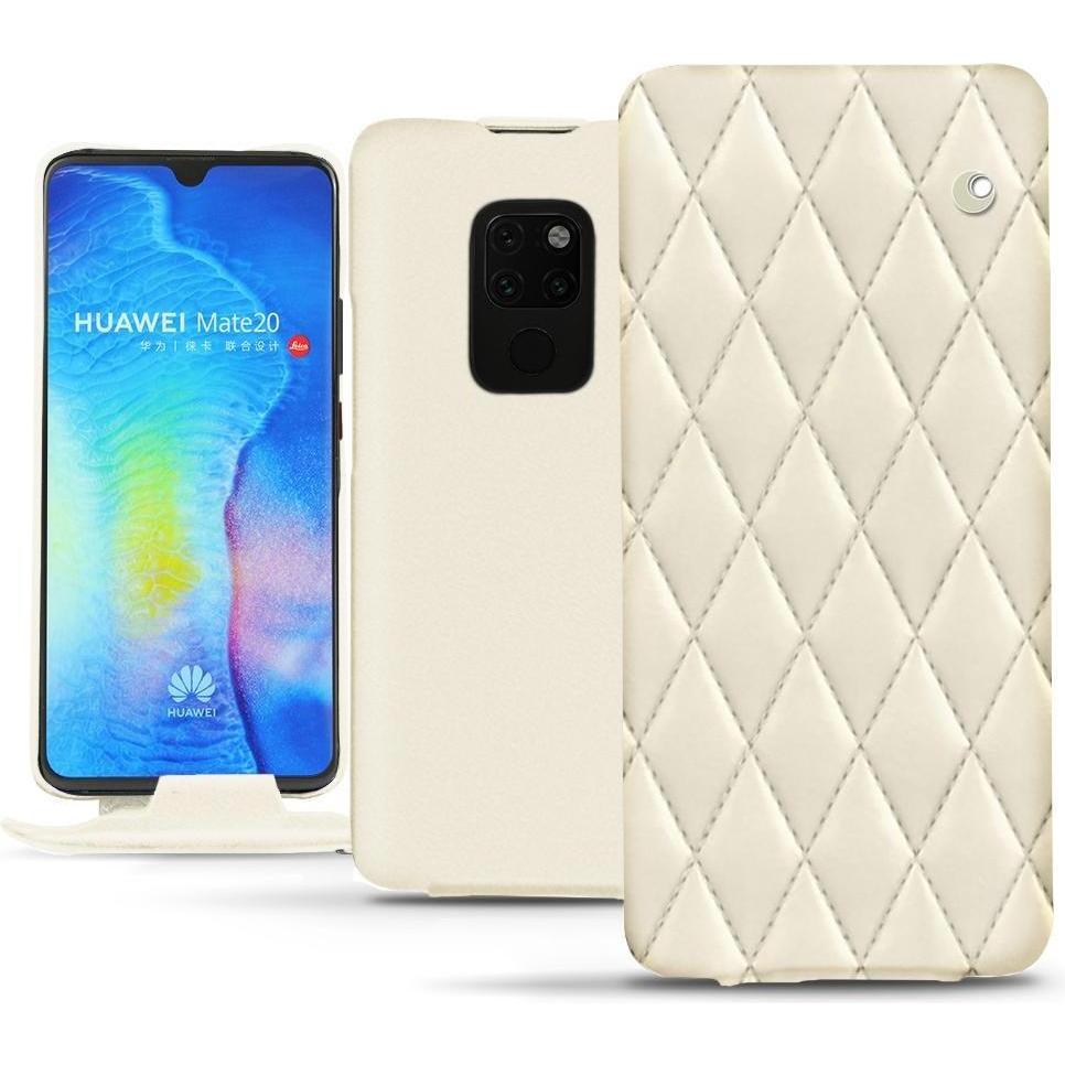 Noreve Lederschutzhülle vertikal (Huawei Mate 20), Smartphone Hülle, Weiss