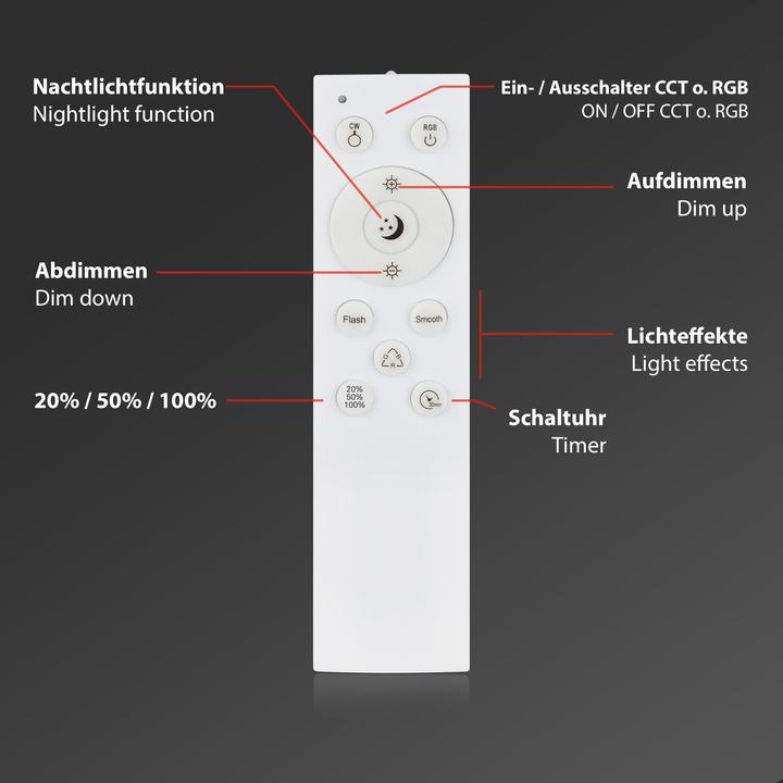 Produktbild Briloner RGBW-LED Aufbauleuchte, schwarz, 1xLED/22W (2900 lm)