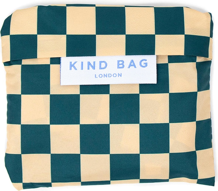 Actual product image Kind Bag Medium Bag Checkerb. Teal & Beige