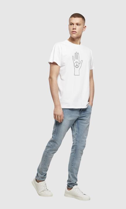 Produktbild Merchcode Peace - Scribble Hand White Basic T-Shirt - 161523 (L)