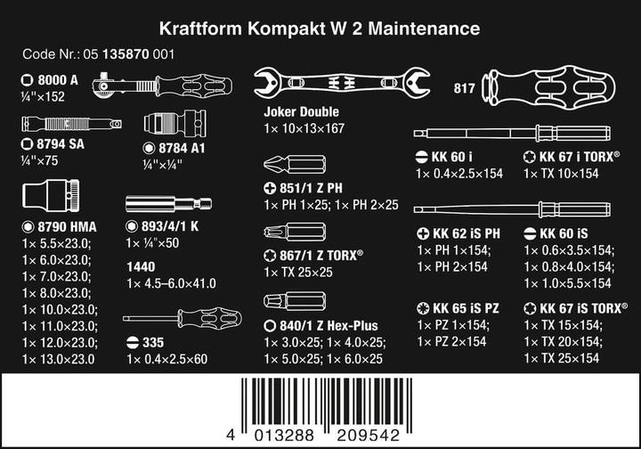 Nährwerte und Zutaten Wera Kraftform Kompakt W 2