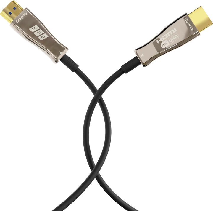 Productafbeelding EFB Elektronik EFB HDMI fiber optic cable AOC active 4K60Hz 18 Gbit/s 10m black compatible with HDMI 2.0 (10 m, HDMI, 2.0)