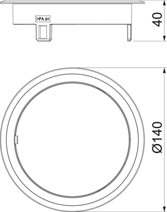 Actual product image OBO Bettermann OBO GES R2B 9011 Blank cover, plastic, graphite black (Various)