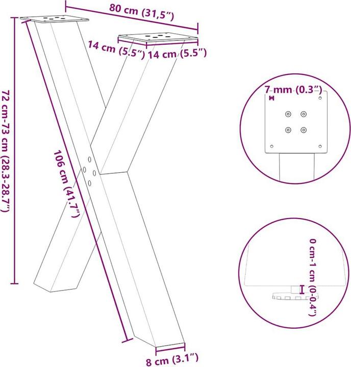 Actual product image vidaXL Esstischbein