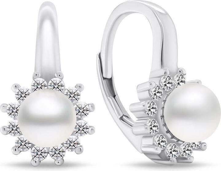 Actual product image Brilio Silver - Elegant silver earrings with zircons EA788W