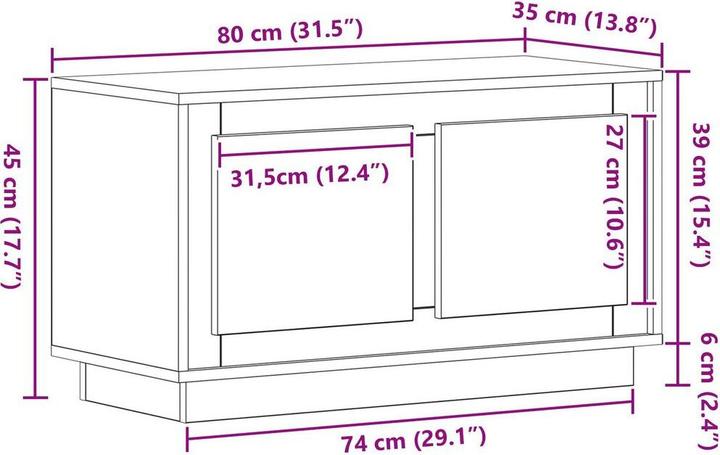 Actual product image vidaXL TV-Schränk (35 x 35 x 45 cm)