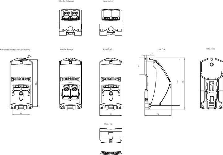 Produktbild Siemens Ind. Ethernet FASTCONNECT RJ45 modular outlet Base Modul 2FE WECHSELEINSETZ